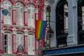 Rainbow flag outside a gay bar in Singapore Chinatown.