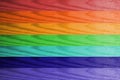 Rainbow Flag Pattern On Wooden Surface. Rainbow From Multi-Coloured Wood Background. Copyspace for text Royalty Free Stock Photo