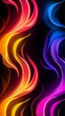 Rainbow flames shine in the dark Royalty Free Stock Photo
