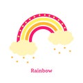 Rainbow flat cartoon bright style kids vector