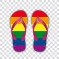 Rainbow Flip-Flops Transparent Royalty Free Stock Photo