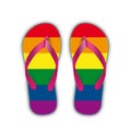 Rainbow Flip-Flops White Royalty Free Stock Photo