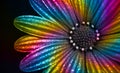 Rainbow flower isolated on black background Royalty Free Stock Photo