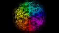 Rainbow flower of life with aura