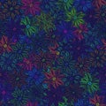 Rainbow flower seamless pattern Royalty Free Stock Photo