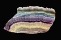 Rainbow Fluorite -beautiful polished banded slice from South Africa Royalty Free Stock Photo