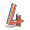 Rainbow font number 4 FOUR 3D