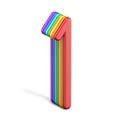 Rainbow font number 1 ONE 3D