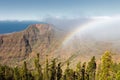 Rainbow in the fortress Chipude, La Gomera, Spain Royalty Free Stock Photo