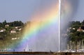 Rainbow and Fountain Royalty Free Stock Photo