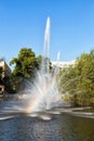 Rainbow in the fountain. Lipetsk, Russia Royalty Free Stock Photo