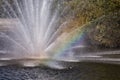 Rainbow in the fountain. Lipetsk, Russia Royalty Free Stock Photo