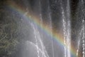 Rainbow in the fountain pond in park Sonsbeek Royalty Free Stock Photo