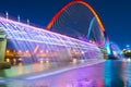 Rainbow fountain show at Expo Bridge in Daejeon,South Korea