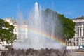 Rainbow in Fountain in Vienna Royalty Free Stock Photo