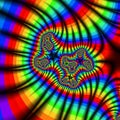 Rainbow fractal, spirals, futuristic surreal abstract background, graphics