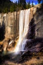 Rainbow in front of the Vernal Falls, Yosemite National Park, California Royalty Free Stock Photo