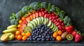 Rainbow of Fruits and Vegetables Royalty Free Stock Photo