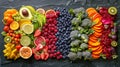 Rainbow of Fruits and Vegetables Royalty Free Stock Photo