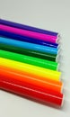Rainbow colors pen background Royalty Free Stock Photo