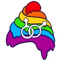Rainbow gay symbol on white isolated backdrop Royalty Free Stock Photo
