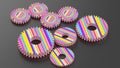 Rainbow gears , teamwork and diversity metaphor. 3D render Royalty Free Stock Photo