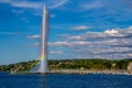 Rainbow in Geneva fountain JET D'EAU Royalty Free Stock Photo