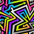 Rainbow geometric arrows. Seamless pattern