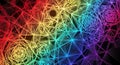 Rainbow Geometric Network Background Royalty Free Stock Photo