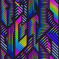 Rainbow geometric seamless pattern