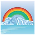 Rainbow and glacier. Vector illustration decorative background design