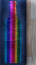 Rainbow glass bottle pattern on a paper blackboard bag