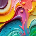Rainbow glossy paint bright colorful abstract backdrop.