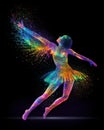 rainbow glow pointillist beautiful female generative AI