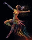 rainbow glow pointillist female generative AI