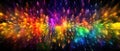 Rainbow glow wave particle abstract background. Light blurred of colorful light glitter. Glow texture background. Generative AI.