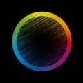 Rainbow Gradient Circle Black Scribble Center