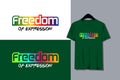 Freedom, rainbow gradient color design typography quote for t-shirt Royalty Free Stock Photo