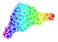 Rainbow Gradient Fresh Mosaic Easter Island Map of Snow Royalty Free Stock Photo