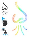 Rainbow Gradient Hatched Mesh Nose Sniffing Icon