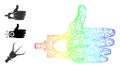 Rainbow Gradient Linear Mesh Artificial Hand Icon Royalty Free Stock Photo