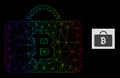 Spectrum Gradiented Polygonal Mesh Bitcoin Case Icon Royalty Free Stock Photo