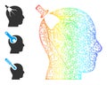 Rainbow Gradient Net Mesh Brain Intruder Icon