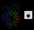 Spectrum Gradiented Polygonal Mesh Virus Dissipation Icon