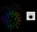 Spectrum Gradiented Polygonal Mesh Virus Dissipation Icon Royalty Free Stock Photo