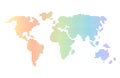 Rainbow gradient pixel world map.