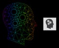 Rainbow Gradient Polygonal Mesh Brain Gears Icon