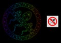 Rainbow Gradient Polygonal Mesh Forbidden Sperm Icon Royalty Free Stock Photo