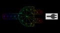 Rainbow Gradient Polygonal Net Electric Plug Icon Royalty Free Stock Photo