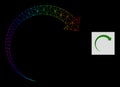 Rainbow Gradient Polygonal Net Rotate Forward Icon Royalty Free Stock Photo